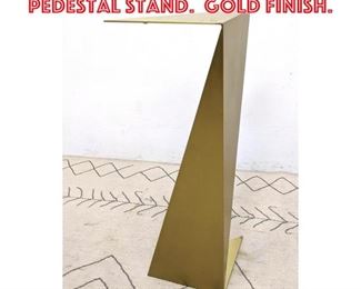Lot 1293 Origami Style Steel Pedestal Stand. Gold finish.