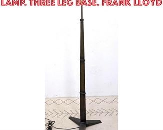 Lot 1320 Decorator Brass Floor Lamp. Three leg base. Frank Lloyd