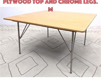Lot 1324 EAMES Folding Table with Plywood Top and Chrome Legs. M