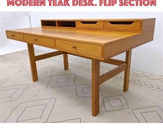 Lot 1328 LAURITS M LARSENS Danish Modern Teak Desk. Flip Section