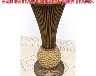 Lot 1330 PADMA S PLANTATION Rope and Rattan Pedestal Fern Stand.