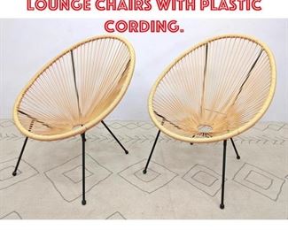 Lot 1358 Pair Outdoor Hoop Lounge Chairs with Plastic Cording. 