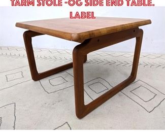 Lot 1360 Danish Modern Teak TARM STOLE OG Side End Table. Label
