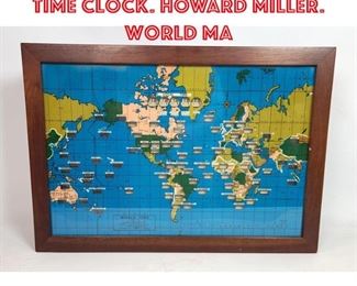 Lot 1361 Wall Mounted World Time Clock. HOWARD MILLER. world Ma