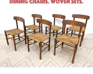 Lot 1364 Set 6 BORGE MOGENSEN Dining Chairs. Woven Sets. 