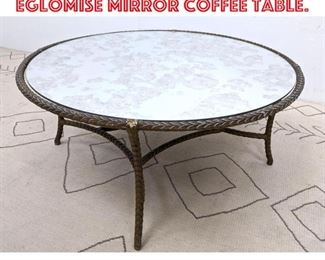 Lot 1370 Cast Aluminum and Eglomise Mirror Coffee Table. 