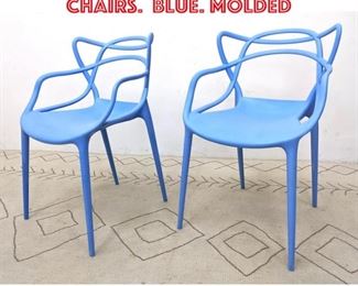 Lot 1380 Pair Kartell Masters Chairs. Blue. Molded 