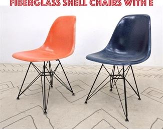 Lot 1382 2pcs EAMES Herman Miller Fiberglass Shell Chairs with E
