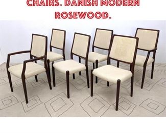 Lot 1384 6pcs J.L. MOLLER Dining Chairs. Danish Modern Rosewood.