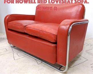 Lot 1388 Wolfgang Hoffmann for Howell Red Loveseat Sofa. Newly r