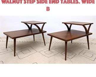Lot 1399 Pr Am erican Modern Walnut Step Side End Tables. Wide b