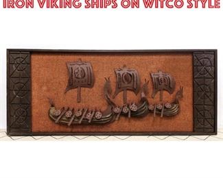 Lot 1400 Mid Century Modern Cut Iron Viking Ships on Witco Style