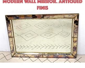 Lot 1410 RH Spain Mid Century Modern Wall Mirror. Antiqued finis