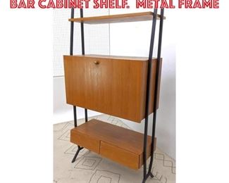 Lot 1411 Italian Modern Standing Bar Cabinet Shelf. Metal Frame