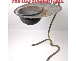 Lot 1414 Unusual SALTERINI Lily Pad Leaf Planter Table. 