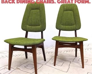 Lot 1426 Danish Modern Tall Back Dining Chairs. Great form. 