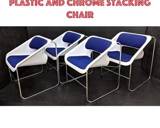 Lot 1436 ARTOPEX Lotus Chairs. Plastic and Chrome Stacking Chair