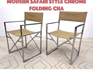 Lot 1438 Pair Mid Century Modern Safari Style Chrome Folding Cha