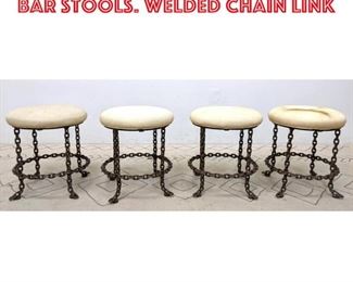 Lot 1447 Set of 4 Heavy Chain Link Bar Stools. Welded Chain Link