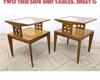 Lot 1448 Pr Mid Century Modern Two Tier Side End Tables. inset g