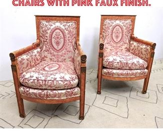 Lot 1451 Pair of Living room chairs with pink faux finish.