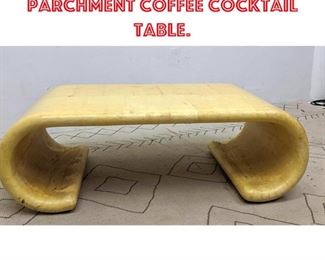 Lot 1458 Karl Springer Style Parchment Coffee Cocktail Table.