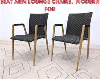 Lot 1461 Pr Light Wood Woven Seat Arm Lounge Chairs. Modern for