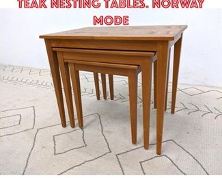 Lot 1476 KVALITET FORM FUNCTION Teak Nesting Tables. Norway Mode