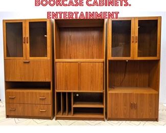 Lot 1480 3pc Danish Modern Teak Bookcase Cabinets. Entertainment