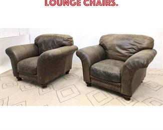 Lot 1481 Pair Oversized Leather Lounge Chairs. 