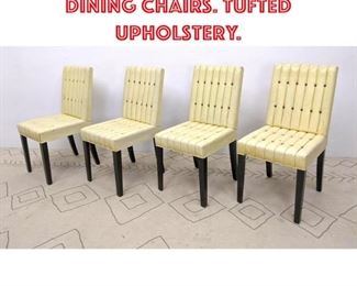 Lot 1482 Set 4 Parzinger Style Dining Chairs. Tufted upholstery.