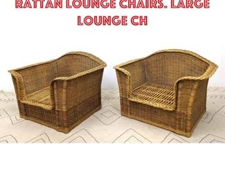 Lot 1489 Pair Woven Wicker Rattan Lounge Chairs. Large Lounge Ch