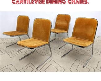 Lot 1492 Set 4 Chrome Framed Cantilever Dining Chairs.