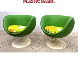 Lot 1494 Pair Tulip Egg Chairs. Plastic bases.