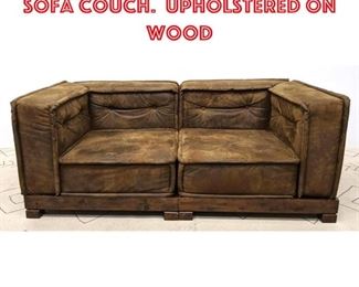 Lot 1502 Pottery Barn 2 Section Sofa Couch. Upholstered on wood