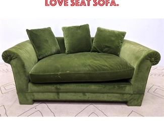 Lot 1506 Decorator Green Velvet Love Seat Sofa. 