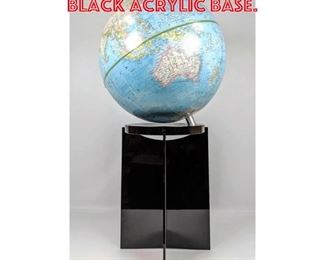 Lot 1508 Modernist Globe on Black Acrylic Base. 