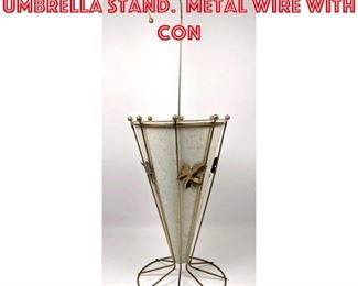 Lot 1511 Mid Century Modern Umbrella Stand. Metal wire with con