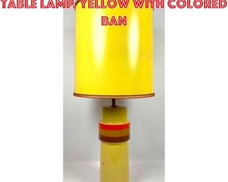 Lot 1522 Retro Modern Glazed Table Lamp. Yellow with colored ban