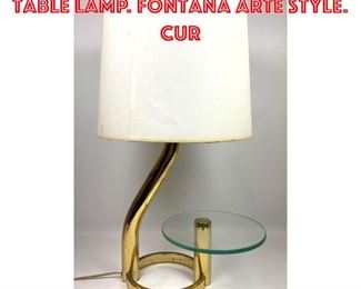 Lot 1526 Gold Tone and Glass Table Lamp. Fontana Arte Style. Cur
