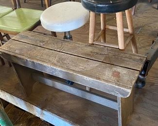 primitive wood bench