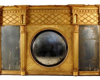 American 19th C. Egyptian Revival Over Mantel Mirror