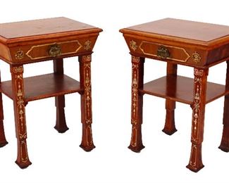 Pair of Continental 20th C. Fantasy Furniture Bedside Tables