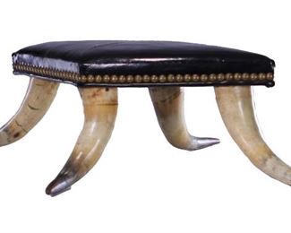 Victorian Cow Horn Foot Stool