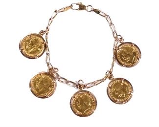 Sovereign Gold Coins on 18k Yellow Gold Chain