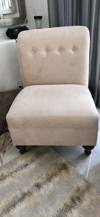 Gray brushed Suede occasional chair 