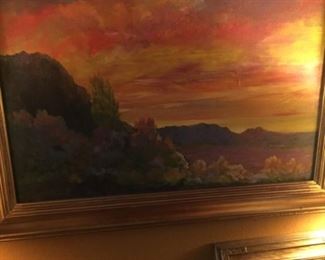Very S. Cal or SW painting of sun rise