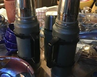 3 old Thermoses-mama-papa & baby thermos