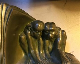 Closeup of monkey bookends