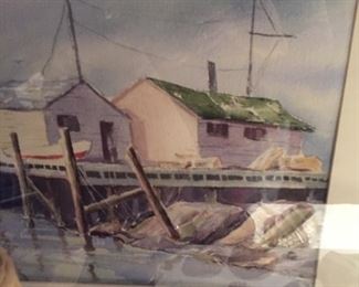 seashore dock painting